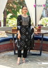 Khanak Vol 1 By Mystic 9 Rayon Embroidery Kurti With Bottom Dupatta Wholesalers In Delhi